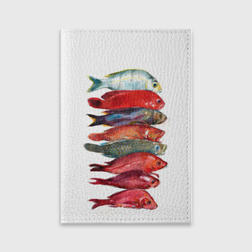 Обложка для паспорта матовая кожа с принтом рыбки , натуральная матовая кожа | размер 19,3 х 13,7 см; прозрачные пластиковые крепления | ocean | sea | sea animal | графика | лосось | море | океан | рисунок рыбы | рыба | рыбалка | форель