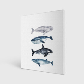 Холст квадратный с принтом киты , 100% ПВХ |  | ocean | orca | sea | sea animal | whale | белуха | дельфин | касатка | кит | море | океан | рисунок кита | синий кит