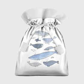 Подарочный 3D мешок с принтом киты , 100% полиэстер | Размер: 29*39 см | Тематика изображения на принте: ocean | orca | sea | sea animal | whale | графика | дельфин | иллюстрация | касатка | кит | море | океан | рисунок кита