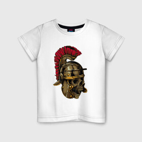 Детская футболка хлопок с принтом LEGIONARY , 100% хлопок | круглый вырез горловины, полуприлегающий силуэт, длина до линии бедер | история | легионер | рим | римлянен | скелет | спратак | череп