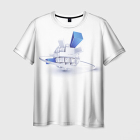 Мужская футболка 3D с принтом Интернет-эпоха , 100% полиэфир | прямой крой, круглый вырез горловины, длина до линии бедер | быстрая связь | глобальная деревня | клавиатура | сокращение расстояний | технологии