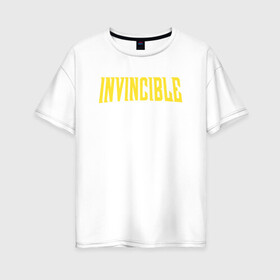 Женская футболка хлопок Oversize с принтом Invincible Неуязвимый , 100% хлопок | свободный крой, круглый ворот, спущенный рукав, длина до линии бедер
 | Тематика изображения на принте: allen | atom | debbie | eve | girl | grayson | immortal | invincible | man | mark | monster | nolan | omni | атом | атомная | вильтрум | вильтрумит | воительница | грейсон | дебби | ева | костюм | марк | монстр | мэн | неуязвимый |