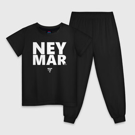 Детская пижама хлопок с принтом Neymar Jr white logo , 100% хлопок |  брюки и футболка прямого кроя, без карманов, на брюках мягкая резинка на поясе и по низу штанин
 | Тематика изображения на принте: brazil | champions | fifa | junior | neymar | neymar jr | paris saint germain | psg | uefa | бразилия | джуниор | младший | наймар | неймар | пари сен жермен | петух | псж | сборная бразилии | уефа | фифа | футбик | футбол 