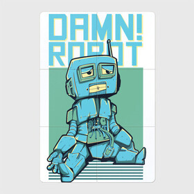 Магнитный плакат 2Х3 с принтом Драма робот , Полимерный материал с магнитным слоем | 6 деталей размером 9*9 см | damn | robot | грустный робот | грусть | драма робот | роб | робот | чертов робот
