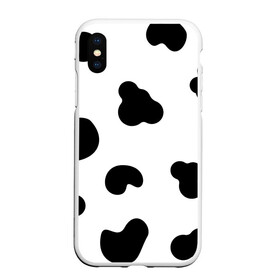 Чехол для iPhone XS Max матовый с принтом Cow print , Силикон | Область печати: задняя сторона чехла, без боковых панелей | cow | summertime | корова | лето | минимализм