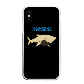 Чехол для iPhone XS Max матовый с принтом Shark , Силикон | Область печати: задняя сторона чехла, без боковых панелей | shark | акула | морские жители | подводный мир | рыбы