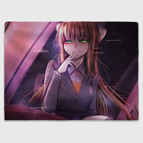 Плед 3D с принтом Monika Doki Doki , 100% полиэстер | закругленные углы, все края обработаны. Ткань не мнется и не растягивается | club | doki doki | literature | monika | novel | доки доки | клуб | литературный | моника | роман