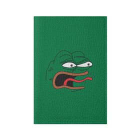 Обложка для паспорта матовая кожа с принтом Pepe skin , натуральная матовая кожа | размер 19,3 х 13,7 см; прозрачные пластиковые крепления | kekw | mem | pepe | smile | smiles | twitch | мемы | пепе | рофлан | смайл | смайлы | твитч