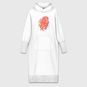 Платье удлиненное хлопок с принтом Осьминог ,  |  | cute | octopus | милый | осьминог | осьминожка | тентакли