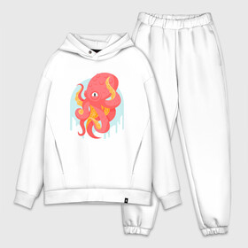 Мужской костюм хлопок OVERSIZE с принтом Осьминог ,  |  | cute | octopus | милый | осьминог | осьминожка | тентакли