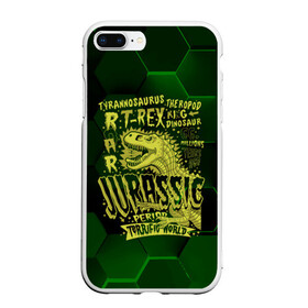 Чехол для iPhone 7Plus/8 Plus матовый с принтом T-rex Jurassic Динозавр , Силикон | Область печати: задняя сторона чехла, без боковых панелей | dino | rex | roar | t rex | дино | динозавр | динозавры
