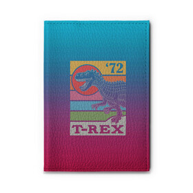 Обложка для автодокументов с принтом T-rex Dino 72 , натуральная кожа |  размер 19,9*13 см; внутри 4 больших “конверта” для документов и один маленький отдел — туда идеально встанут права | dino | rex | roar | t rex | дино | динозавр | динозавры