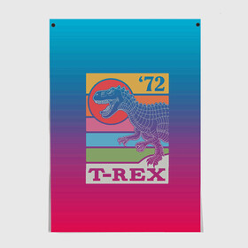 Постер с принтом T-rex Dino 72 , 100% бумага
 | бумага, плотность 150 мг. Матовая, но за счет высокого коэффициента гладкости имеет небольшой блеск и дает на свету блики, но в отличии от глянцевой бумаги не покрыта лаком | dino | rex | roar | t rex | дино | динозавр | динозавры