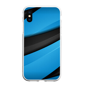 Чехол для iPhone XS Max матовый с принтом Blue Sport Style , Силикон | Область печати: задняя сторона чехла, без боковых панелей | Тематика изображения на принте: 3d | 3д | sport | абстракция | линии | паттерн | соты | спортивный стиль | текстуры