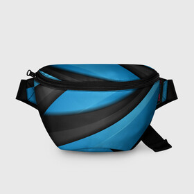 Поясная сумка 3D с принтом Blue Sport Style , 100% полиэстер | плотная ткань, ремень с регулируемой длиной, внутри несколько карманов для мелочей, основное отделение и карман с обратной стороны сумки застегиваются на молнию | 3d | 3д | sport | абстракция | линии | паттерн | соты | спортивный стиль | текстуры