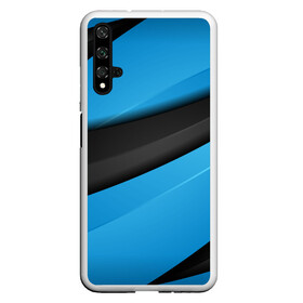 Чехол для Honor 20 с принтом Blue Sport Style , Силикон | Область печати: задняя сторона чехла, без боковых панелей | Тематика изображения на принте: 3d | 3д | sport | абстракция | линии | паттерн | соты | спортивный стиль | текстуры