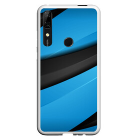 Чехол для Honor P Smart Z с принтом Blue Sport Style , Силикон | Область печати: задняя сторона чехла, без боковых панелей | Тематика изображения на принте: 3d | 3д | sport | абстракция | линии | паттерн | соты | спортивный стиль | текстуры