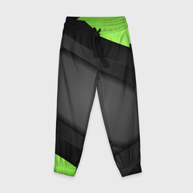 Детские брюки 3D с принтом Green Black , 100% полиэстер | манжеты по низу, эластичный пояс регулируется шнурком, по бокам два кармана без застежек, внутренняя часть кармана из мелкой сетки | 3d | 3д | sport | абстракция | линии | паттерн | соты | спортивный стиль | текстуры