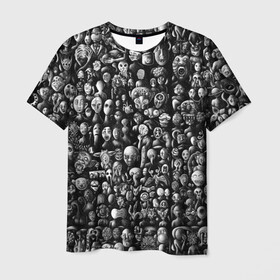 Мужская футболка 3D с принтом Мрачные портреты , 100% полиэфир | прямой крой, круглый вырез горловины, длина до линии бедер | halloween | лица | мрачное | портреты | страшное | сюрреализм | ужасы
