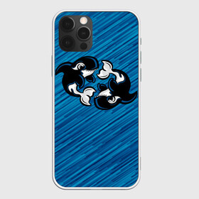 Чехол для iPhone 12 Pro Max с принтом Две косатки , Силикон |  | Тематика изображения на принте: whale | кит | косатка | косатки | на синем | с косатками