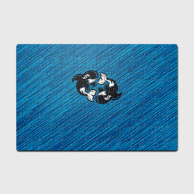 Головоломка Пазл магнитный 126 элементов с принтом Две косатки , полимерный материал с магнитным слоем | 126 деталей, размер изделия —  180*270 мм | whale | кит | косатка | косатки | на синем | с косатками
