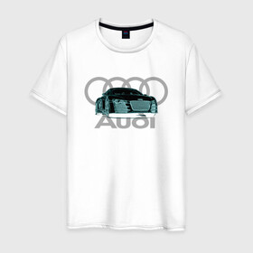 Мужская футболка хлопок с принтом Audi , 100% хлопок | прямой крой, круглый вырез горловины, длина до линии бедер, слегка спущенное плечо. | audi | auto | sport | авто | автомобили | автомобиль | автомобильные | бренд | внедорожники | легковые | марка | спорт