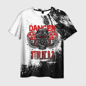 Мужская футболка 3D с принтом Stalker 2 Danger , 100% полиэфир | прямой крой, круглый вырез горловины, длина до линии бедер | Тематика изображения на принте: danger | stalker | stallker | метро | постапокалипсис | радиация | сталкер | чернобыль
