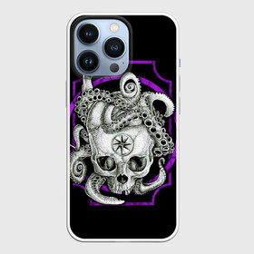 Чехол для iPhone 13 Pro с принтом Череп и Осьминог ,  |  | Тематика изображения на принте: beast | head | kraken | neon | octopus | skulls | star | букет | голова | животные | звезда | зверь | зубы | кости | кракен | краска | мозги | неоновый | октопус | осьминог | полосы | скелет | текстура | точки | узор | хо | цветы