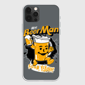 Чехол для iPhone 12 Pro с принтом BEER MAN , силикон | область печати: задняя сторона чехла, без боковых панелей | alcochol | beer | comics | drink | man | комикс | напитки | пенное | прикол | рисунок | шутка