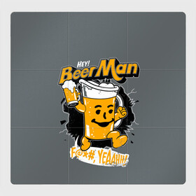 Магнитный плакат 3Х3 с принтом BEER MAN , Полимерный материал с магнитным слоем | 9 деталей размером 9*9 см | alcochol | beer | comics | drink | man | комикс | напитки | пенное | прикол | рисунок | шутка