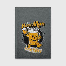 Обложка для автодокументов с принтом BEER MAN , натуральная кожа |  размер 19,9*13 см; внутри 4 больших “конверта” для документов и один маленький отдел — туда идеально встанут права | Тематика изображения на принте: alcochol | beer | comics | drink | man | комикс | напитки | пенное | прикол | рисунок | шутка