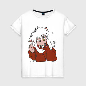 Женская футболка хлопок с принтом Chibi Inuyasha , 100% хлопок | прямой крой, круглый вырез горловины, длина до линии бедер, слегка спущенное плечо | anime | chibi | inuyasha | kitsune | youkai | аниме | ёкай | инуяша | кицуне | чиби