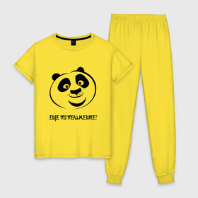 Женская пижама хлопок с принтом ПАНДА ПО , 100% хлопок | брюки и футболка прямого кроя, без карманов, на брюках мягкая резинка на поясе и по низу штанин | кун фу панда | кунг фу панда | мульт персонаж. | панда | панда по