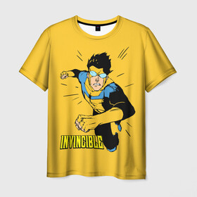 Мужская футболка 3D с принтом Неуязвимый Invincible , 100% полиэфир | прямой крой, круглый вырез горловины, длина до линии бедер | boy | cartoon | damien darkblood | hero | invincible | superhero | герой | марк грейсон | мультик | мультсериал | непобедимый | неуязвимый | персонаж | супергерой