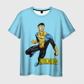 Мужская футболка 3D с принтом Invincible Неуязвимый , 100% полиэфир | прямой крой, круглый вырез горловины, длина до линии бедер | boy | cartoon | damien darkblood | hero | invincible | superhero | герой | марк грейсон | мультик | мультсериал | непобедимый | неуязвимый | персонаж | супергерой