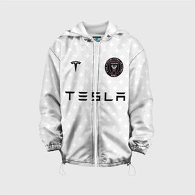 Детская куртка 3D с принтом INTER MIAMI FC TESLA KIT , 100% полиэстер | застежка — молния, подол и капюшон оформлены резинкой с фиксаторами, по бокам — два кармана без застежек, один потайной карман на груди, плотность верхнего слоя — 90 г/м2; плотность флисового подклада — 260 г/м2 | championship | fc | football | footer | inter miami | soccer | socker | sport | европейская лига | майами | одежда | спорт | спортивный | униформа | футбол | футбольный клуб | чемпионат