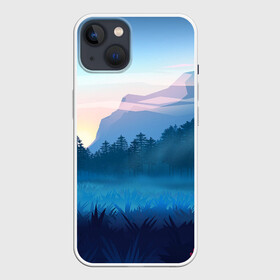 Чехол для iPhone 13 с принтом Рассвет ,  |  | времена года | иллюстрация | рассвет | туман | утро