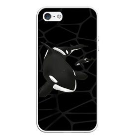 Чехол для iPhone 5/5S матовый с принтом Косатки , Силикон | Область печати: задняя сторона чехла, без боковых панелей | Тематика изображения на принте: whale | кит | косатка | косатки | морские
