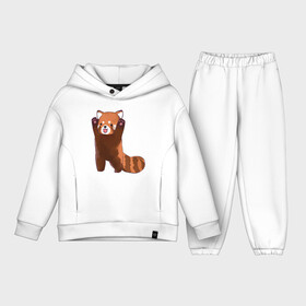Детский костюм хлопок Oversize с принтом Нападение милой панды ,  |  | арт | красная панда | красный медвежонок | медведь | медвежонок | панда | рисунок | рыжая панда