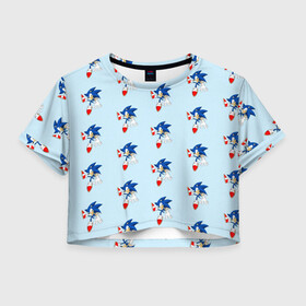 Женская футболка Crop-top 3D с принтом Sonics dance , 100% полиэстер | круглая горловина, длина футболки до линии талии, рукава с отворотами | sonic | доктор эггман | ёж | ёж шедоу | ехидна наклз | майлз прауэр | соник | тейлз | эми роуз