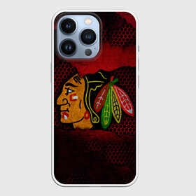 Чехол для iPhone 13 Pro с принтом CHICAGO NHL ,  |  | blackhawks | chicago | iron | logo | nhl | red | sport | usa | блэкхоукс | железо | логотип | нхл | сетка | спорт | сша | хоккей | чикаго