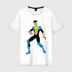 Мужская футболка хлопок с принтом Неуязвимый (Invincible) , 100% хлопок | прямой крой, круглый вырез горловины, длина до линии бедер, слегка спущенное плечо. | damien darkblood | invincible | superman | марк грэйсон | мультсериал | неуязвимый | супергерой