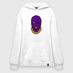 Худи SuperOversize хлопок с принтом DaBaby Purple Mask , 70% хлопок, 30% полиэстер, мягкий начес внутри | карман-кенгуру, эластичная резинка на манжетах и по нижней кромке, двухслойный капюшон
 | gangster | golden | mask | music | rappers