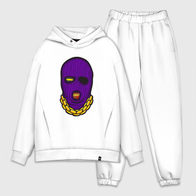 Мужской костюм хлопок OVERSIZE с принтом DaBaby Purple Mask ,  |  | Тематика изображения на принте: gangster | golden | mask | music | rappers