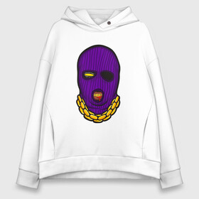 Женское худи Oversize хлопок с принтом DaBaby Purple Mask , френч-терри — 70% хлопок, 30% полиэстер. Мягкий теплый начес внутри —100% хлопок | боковые карманы, эластичные манжеты и нижняя кромка, капюшон на магнитной кнопке | Тематика изображения на принте: gangster | golden | mask | music | rappers