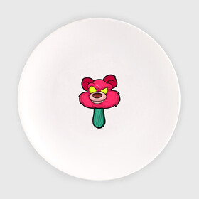 Тарелка с принтом Розовый медведь , фарфор | диаметр - 210 мм
диаметр для нанесения принта - 120 мм | Тематика изображения на принте: bears | ice cream | pinky | животные | мороженное