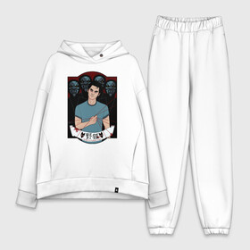 Женский костюм хлопок Oversize с принтом Scott McCall ,  |  | alpha | beta | derek | derek hale | omega | scott | scott mccall | serial | stiles | stiles stilinski | teen wolf | wolf | бета | волк | волки | волчонок | дерек | дерек хейл | оборотень | оборотни | ольфа | омега | сериал | скотт | скотт макколл | стайлз