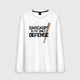 Мужской лонгслив хлопок с принтом Sarcasm is my only defense , 100% хлопок |  | alpha | beta | derek | derek hale | omega | scott | scott mccall | serial | stiles | stiles stilinski | teen wolf | wolf | бета | волк | волки | волчонок | дерек | дерек хейл | оборотень | оборотни | ольфа | омега | сериал | скотт | скотт макколл | стайлз