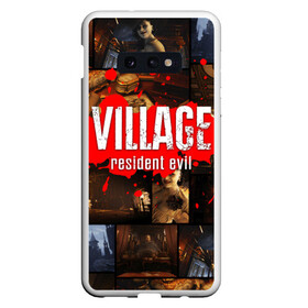 Чехол для Samsung S10E с принтом RESIDENT EVIL 8 VILLAGE , Силикон | Область печати: задняя сторона чехла, без боковых панелей | biohazard | game. | resident 8 | resident evil village | госпожа димитреску | игра | итан уинтерс | резидент 8 | резидент эвил вилладж | ужасы