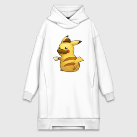 Платье-худи хлопок с принтом Пикачу детектив ,  |  | anime | picachu | pikachu | аниме | милый | пика | пикачу | покебол | покемон